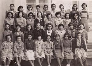 ECOLE DE LA CITE PETIT FILLES 1954 XXX N01 MME BENICHOU M. GABAY